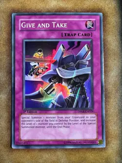Yugioh Give and Take DP08-EN029 Super Rare 1st Ed NM - Image 1