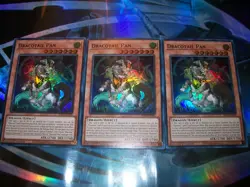 3x Dracotail Pan 1st Edition Super Rare JUSH-EN003 Yu-Gi-Oh! - Image 1
