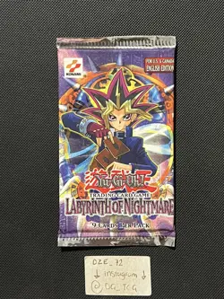 SEALED Booster Pack - YUGIOH Labyrinth Of Nightmare 1996 - English -Unlimited Ed - Image 1