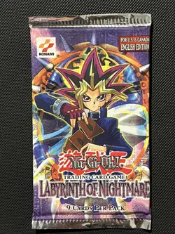 SEALED Booster Pack - YUGIOH Labyrinth Of Nightmare 1996 - English -Unlimited Ed - Image 2