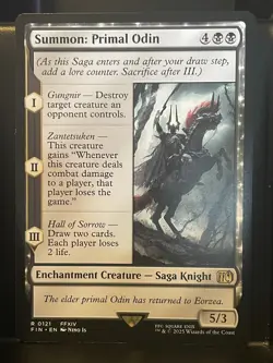 Summon Primal Odin #121 NM/M Final Fantasy MTG Magic Black Rare Card - Image 1