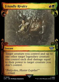 1x (655) Friendly Rivalry - FOIL - SHOWCASE SCROLL MTG The Lord of the Rings: Ta - Image 1