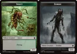 1x Insect (21) // Zombie (15) Token - Foil MTG Foundations NM Magic Foil - Image 1