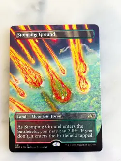 Stomping Ground GALAXY FOIL | MTG Unfinty UNF GR Shock Land NM M 531 - Image 1