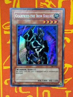 YUGIOH GEARFRIED THE IRON KNIGHT SECRET RARE LIGHT PLAY BPT-012 - Image 1