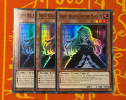YUGIOH GHOST BELLE & HAUNTED MANSION SUPER RARE 1ST NM RA01-EN011 - Image 1