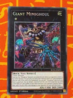 YUGIOH GIANT MIMIGHOUL SECRET RARE NM ROTA-EN093 - Image 1