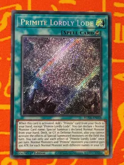 YUGIOH PRIMITE LORDLY LODE SECRET RARE NM ROTA-EN058 - Image 1