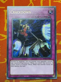 YUGIOH CRACKDOWN PRISMATIC SECRET RARE 1ST NM MP20-EN084 - Image 1