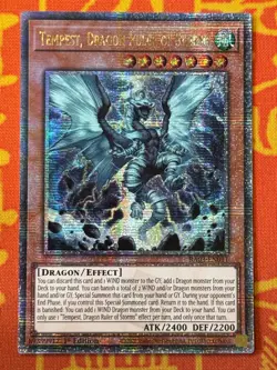 YUGIOH TEMPEST, DRAGON RULER OF STORMS QUARTER CENTURY SECRET RARE NM RA03-EN011 - Image 1