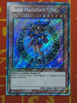 YUGIOH DARK MAGICIAN GIRL PLATINUM SECRET RARE 1ST NEAR MINT RA03-EN123 MP22 - Image 1