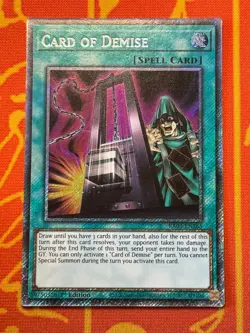 YUGIOH CARD OF DEMISE PLATINUM SECRET RARE NM RA03-EN265 - Image 1
