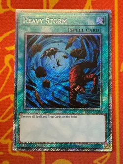 YUGIOH HEAVY STORM PLATINUM SECRET RARE NM RA03-EN092 - Image 1