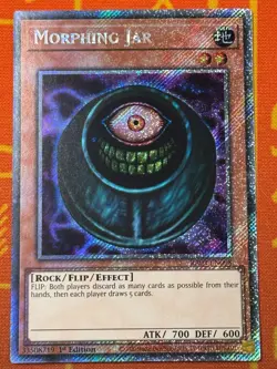 YUGIOH MORPHING JAR PLATINUM SECRET RARE 1ST NM RA03-EN098 - Image 1