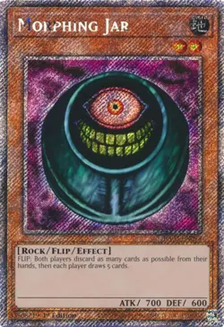 YUGIOH MORPHING JAR PLATINUM SECRET RARE 1ST NM RA03-EN098 - Image 1