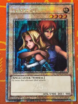 YUGIOH GEMINI ELF QUARTER CENTURY SECRET RARE 1ST NM RA03-EN109 - Image 1
