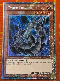 YUGIOH CYBER DRAGON PLATINUM SECRET RARE 1ST NM RA03-EN155 - Image 1