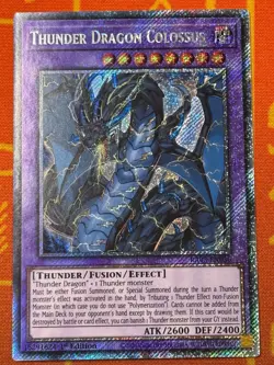 YUGIOH THUNDER DRAGON COLOSSUS PLATINUM SECRET RARE 1ST NM RA03-EN036 - Image 1