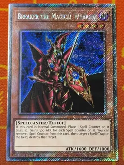 YUGIOH BREAKER THE MAGICAL WARRIOR PLATINUM SECRET RARE 1ST NM RA03-EN125 - Image 1