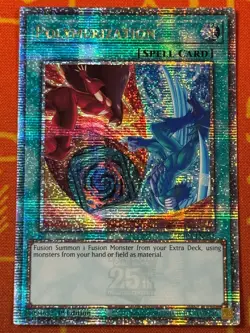 YUGIOH POLYMERIZATION ALT ART QUARTER CENTURY SECRET RARE 1ST NM RA03-EN051 - Image 1