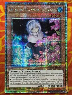 YUGIOH GHOST SISTER & SPOOKY DOGWOOD QUARTER CENTURY SECRET RARE RA03-EN020 ART - Image 1