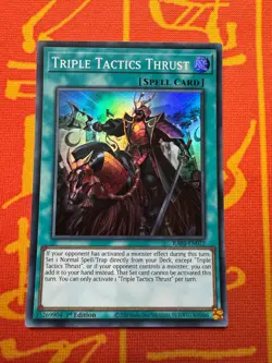 YUGIOH TRIPLE TACTICS THRUST SUPER RARE RA03-EN072 NM 25th BONANZA - Image 1
