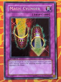 YUGIOH MAGIC CYLINDER SECRET RARE 1ST EDITION EXCELLENT LON-E104 EURO PRINT YUGI - Image 1