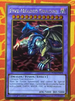 YUGIOH FIVE-HEADED DRAGON GOLD RARE 1ST NEAR MINT PGL2-EN078 - Image 1