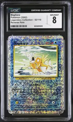 CGC 8 Magikarp 2002 Legendary (Collection) 52/110 Reverse Holo Pokemon Card - Image 1