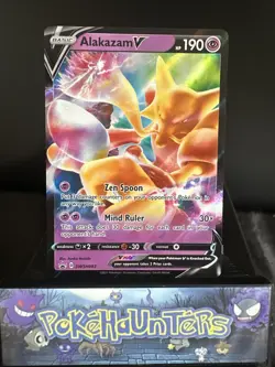 Pokemon Card Alakazam V SWSH083 Black Star Promo Half Art Holo Rare NM - Image 1