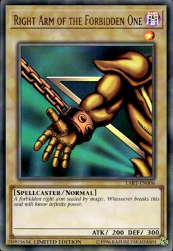 RIGHT ARM OF THE FORBIDDEN ONE LART-EN006 ULTRA RARE UNSEALED LP YuGiOh - Image 1