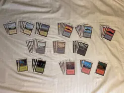 62 MTG Assortment of Unlimited Basic Lands, MP - HP - Image 1
