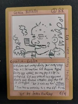 Susan Van Camp Original Art Sketch Drawn on MTG Card 1 of 1 Origins 2001 - Image 1
