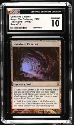 GEMSTONE CAVERNS Time Spiral Foil Rare CGC 10 Gem Mint MTG [Nostalgium] - Image 1