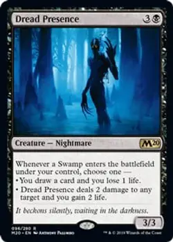 Dread Presence Core Set 2020 / M20 HEAVILY PLD Black Rare MAGIC CARD ABUGames - Image 1