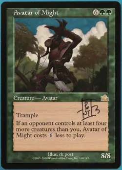 Avatar of Might Prophecy NM Green Rare SIGNED MAGIC CARD (ID# 294647) ABUGames - Image 1