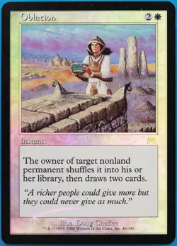 Oblation FOIL Onslaught PLD White Rare MAGIC MTG CARD (ID# 491022) ABUGames - Image 1