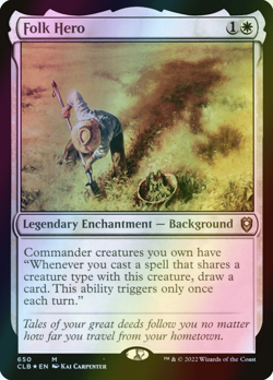 MTG Folk Hero Foil ** Battle for Baldur's Gate ** English (NM) - Image 1
