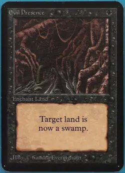 Evil Presence Alpha NM Black Uncommon MAGIC GATHERING CARD (ID# 456678) ABUGames - Image 1
