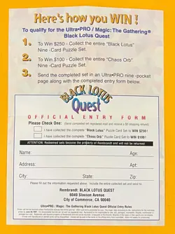MTG BLACK LOTUS PUZZLE PIECE (1 of 9) (OldManMTG 009-086) - Image 4