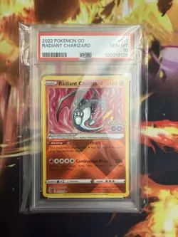 Radiant Charizard PSA 10 GEM MINT #011 2022 Pokemon Go - Image 1