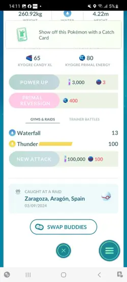 Pokemon Go Shiny Legendary Kyogre - Image 2