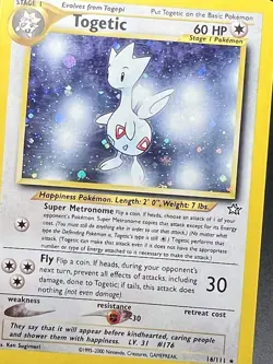 Rare Holographic Pokemon Neo Genesis Set Togetic 16/111 (Unlimited MP XT1 - Image 2