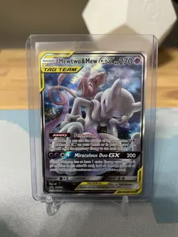 Pokemon TCG Mewtwo and Mew GX Sun & Moon Holo Promo Card #SM191 Read Description - Image 1