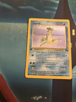 1st Edition Lapras Holo Fossil Set Vintage 1999 Pokemon Card - Image 4