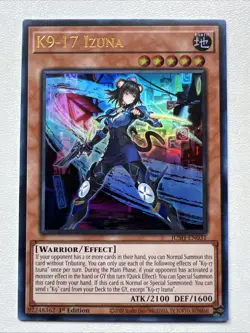 Yu-Gi-Oh! UR K9-17 Izuna JUSH-EN031 Justice Hunters 1st Edition NM PACK FRESH! - Image 1