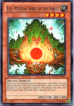 Eco, Mystical Spirit Of The Forest REDU-EN091 Yu-Gi-Oh! Light Play 1st Edition - Image 1