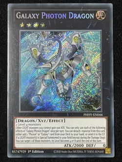 YUGIOH GALAXY PHOTON DRAGON SECRET RARE 1ST EDITION NEAR MINT PHHY-EN044 - Image 1