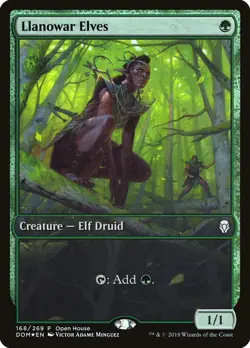 Slightly Played, English - 1 x MTG Llanowar Elves - Open House Foil Promotional - Image 1