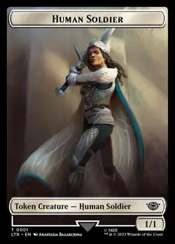1x Human Soldier (#1) - Token NM Eng MTG - LOTR: Tales of Middle Earth - Image 1